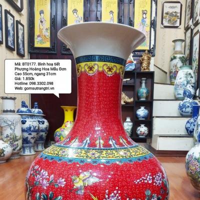 BÌNH HOẠT TIẾT PHƯỢNG HOÀNG HOA MẪU ĐƠN